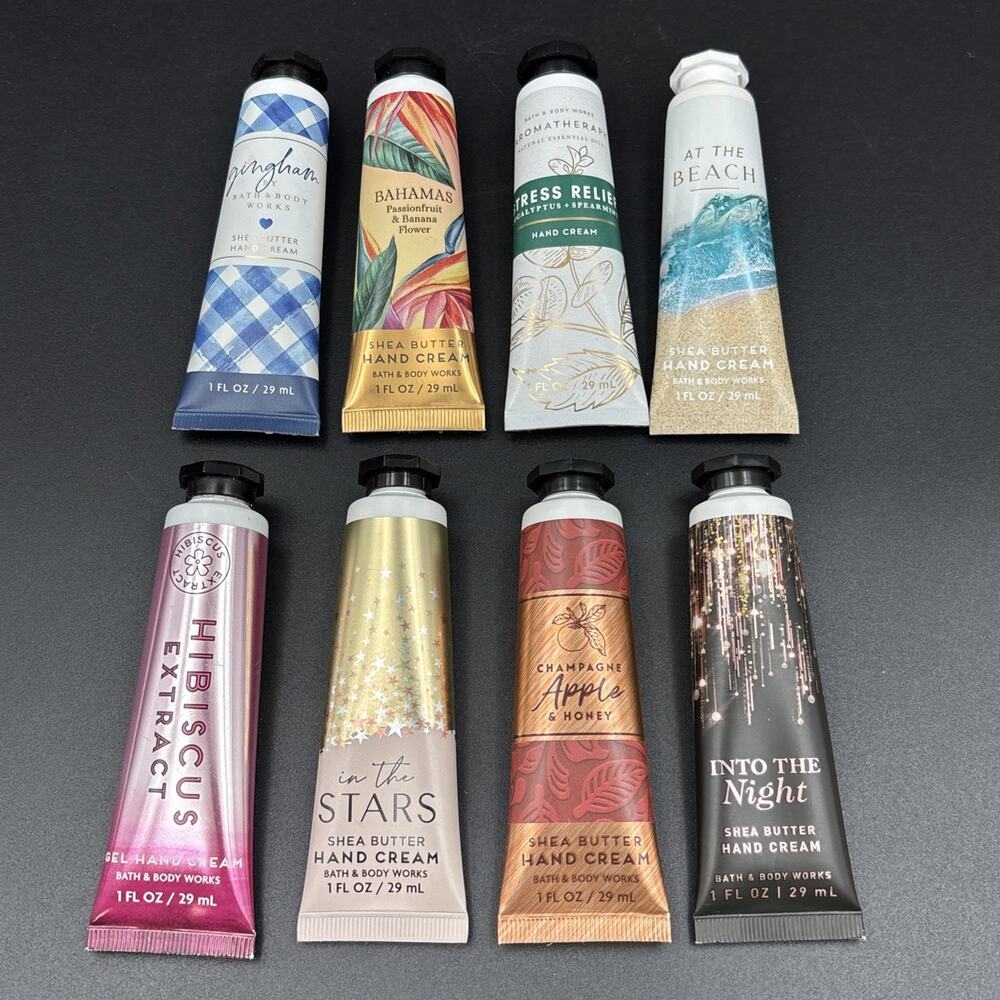 Lot of 8 Bath & Body Works Hand Cream 1 oz Mixed Variety Scents